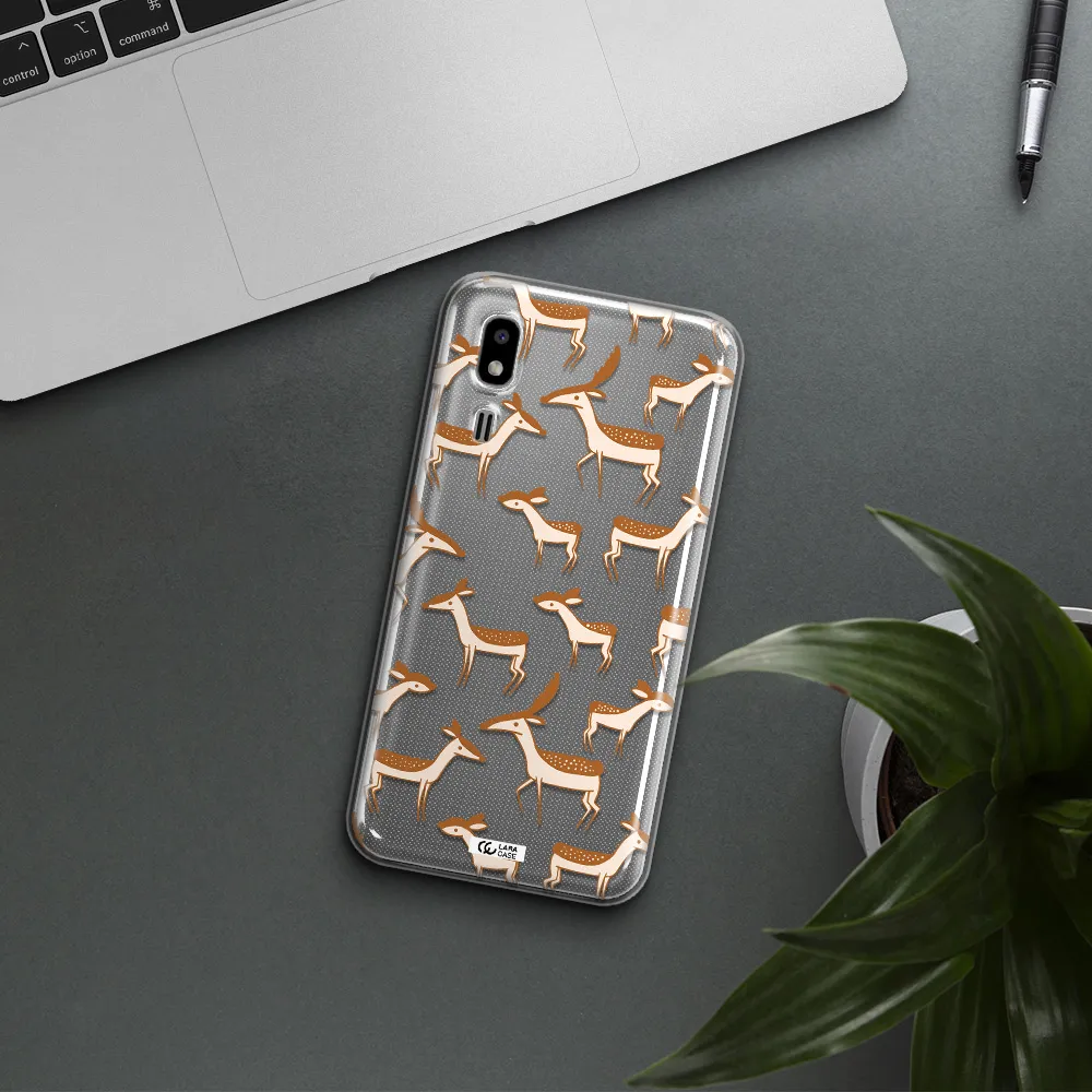 a pattern of deer and fawns Samsung A2 Core Clear TPU Case