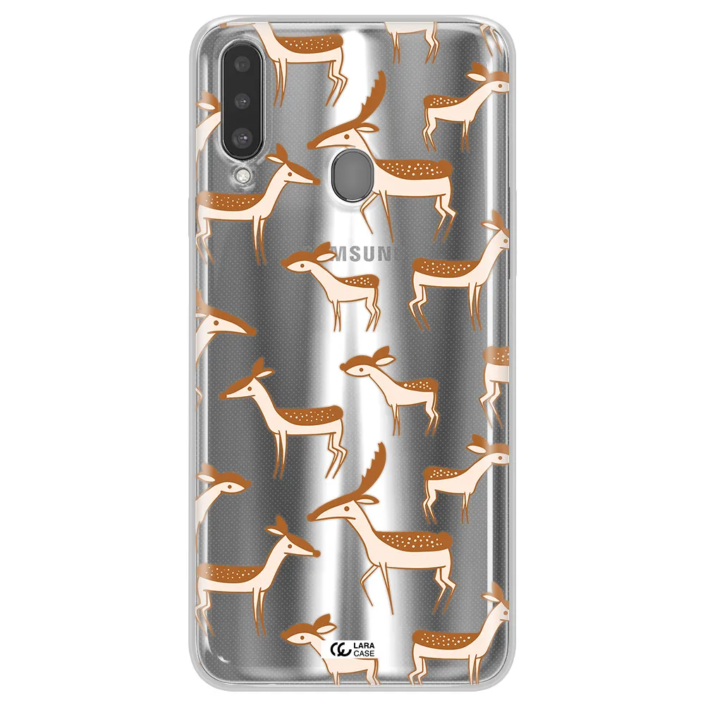 a pattern of deer and fawns Samsung A20S Clear TPU Case