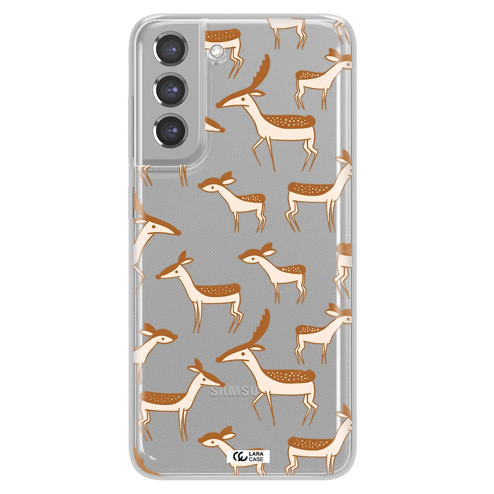 a pattern of deer and fawns Samsung A21 Fe Clear TPU Case