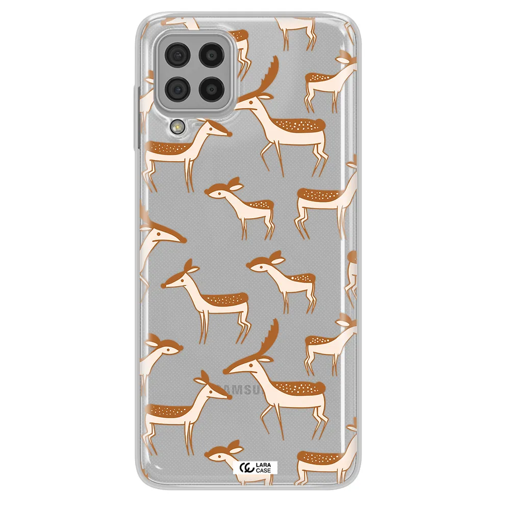 a pattern of deer and fawns Samsung A22 4g Clear TPU Case