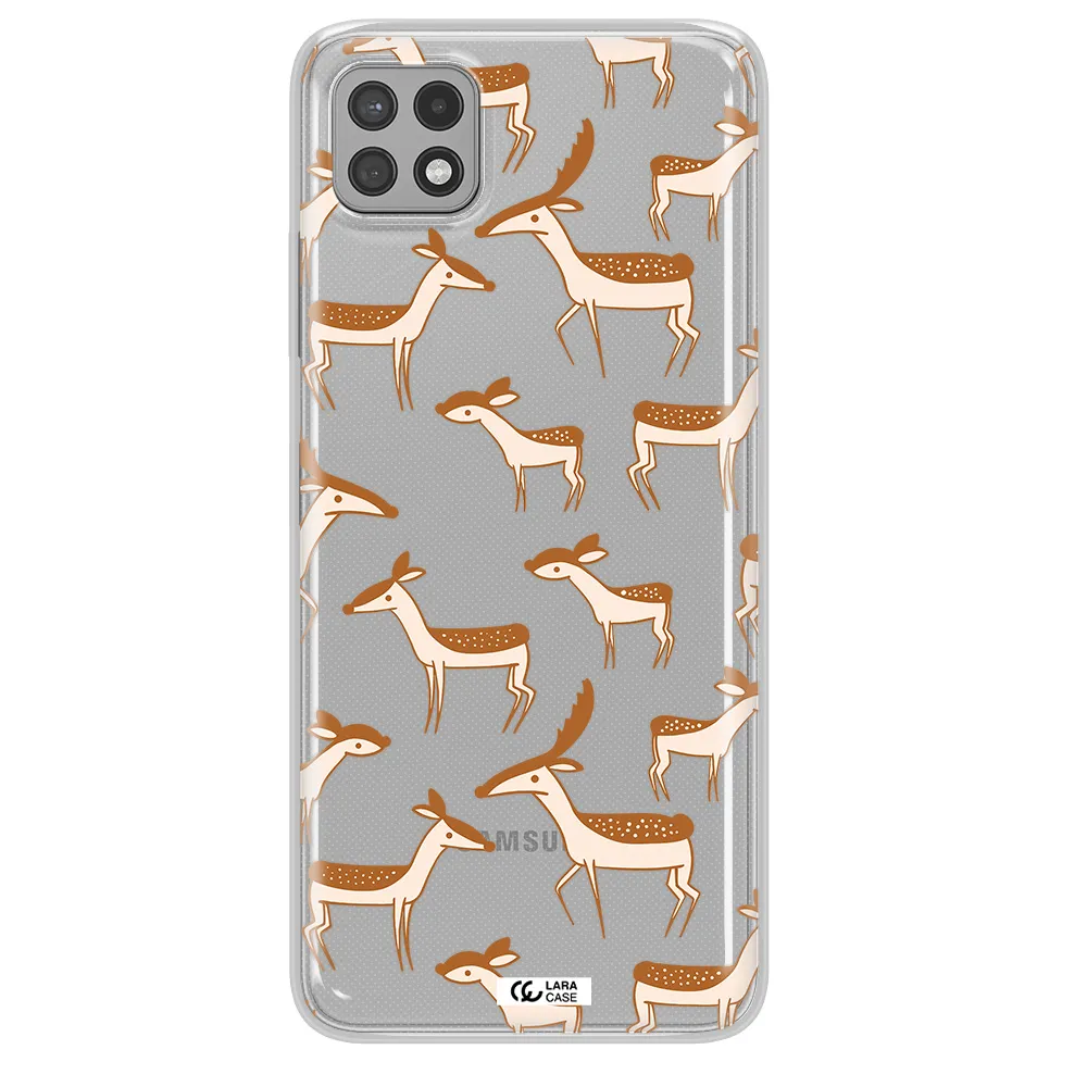 a pattern of deer and fawns Samsung A22 5g Clear TPU Case