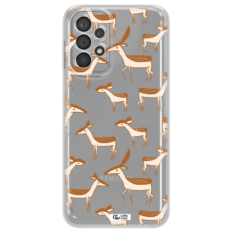 A Pattern Of Deer And Fawns Samsung A23 5G Clear Tpu Case