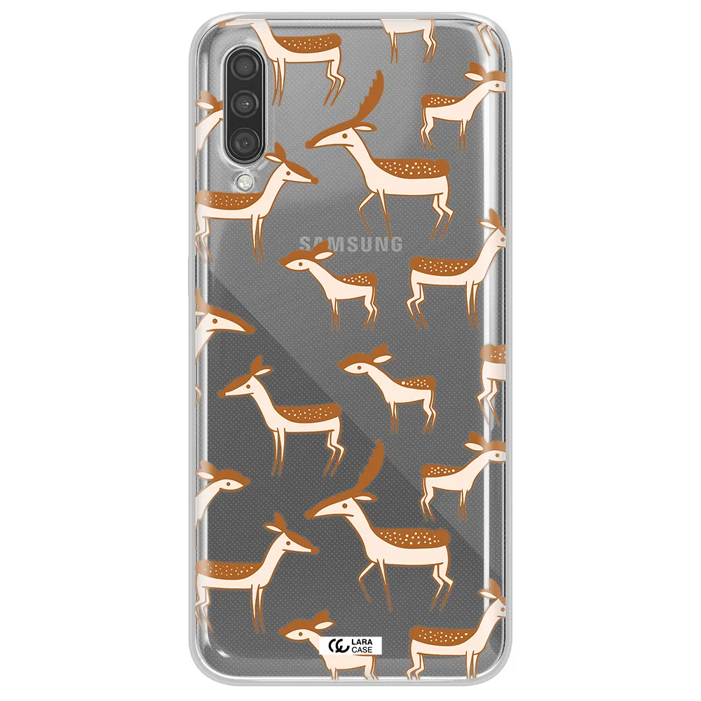 a pattern of deer and fawns Samsung A30S Clear TPU Case