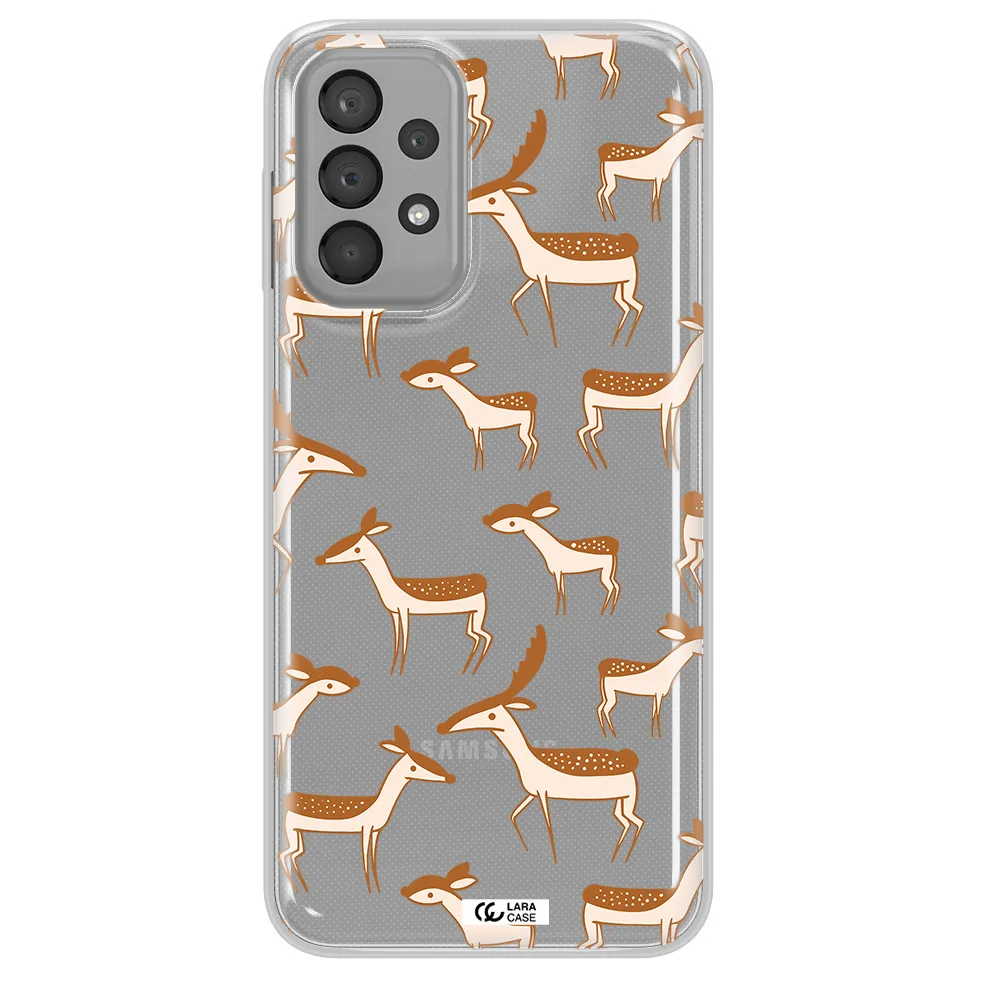 a pattern of deer and fawns Samsung A33 Clear TPU Case