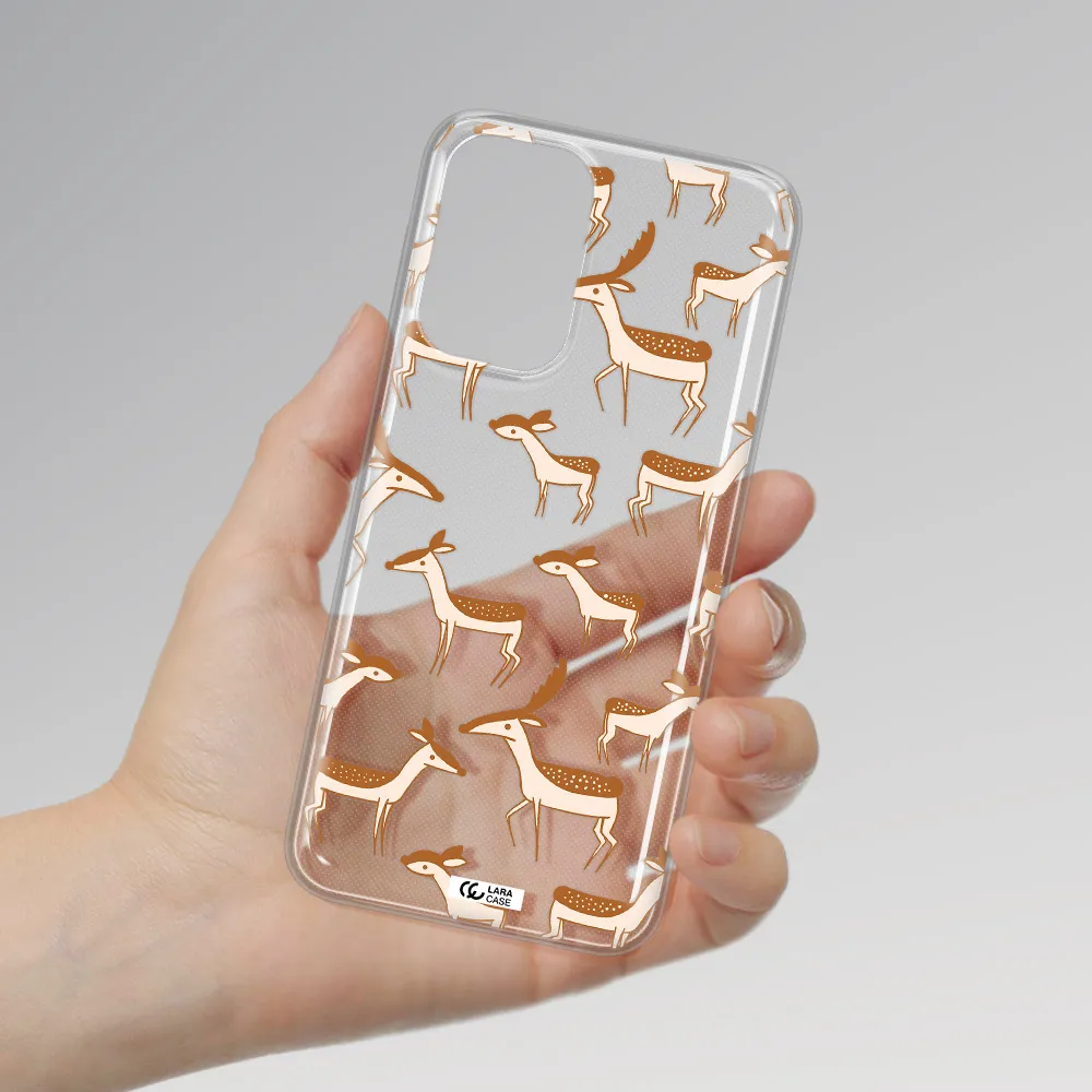 a pattern of deer and fawns Samsung A33 Clear TPU Case