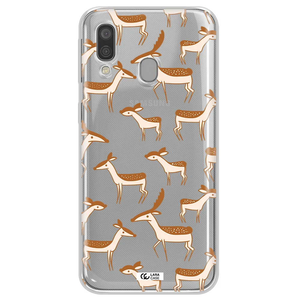 a pattern of deer and fawns Samsung A40 Clear TPU Case