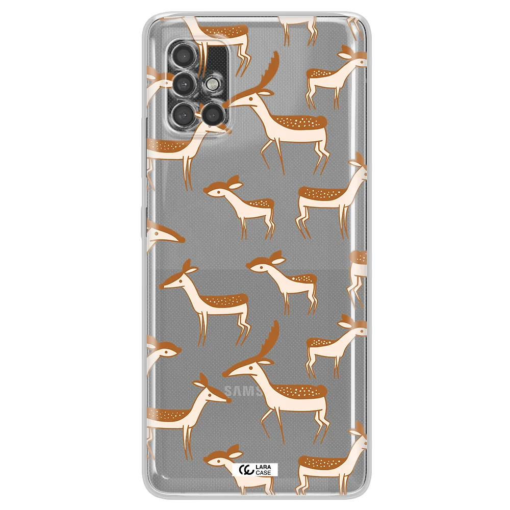 A Pattern Of Deer And Fawns Samsung A40S Clear Tpu Case