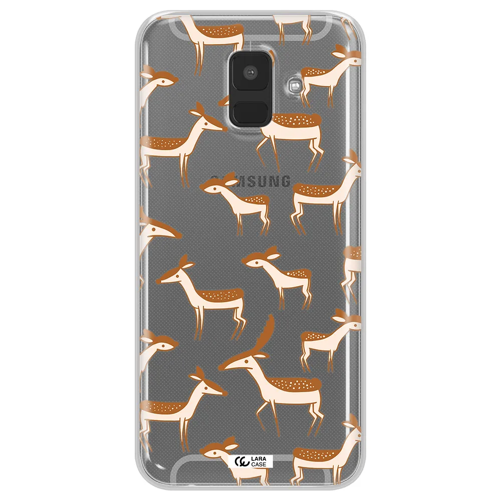 a pattern of deer and fawns Samsung A6 Clear TPU Case