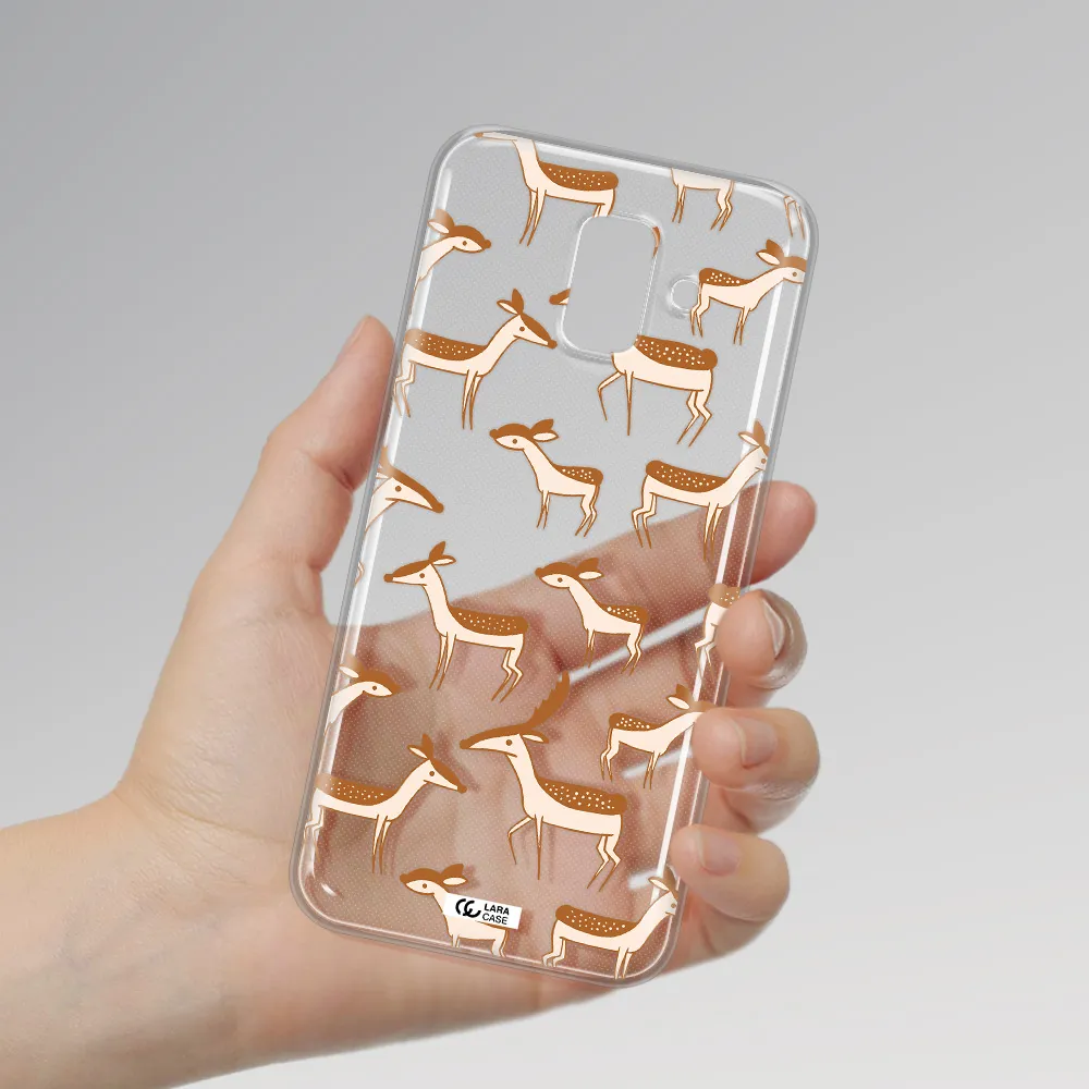 a pattern of deer and fawns Samsung A6 Clear TPU Case