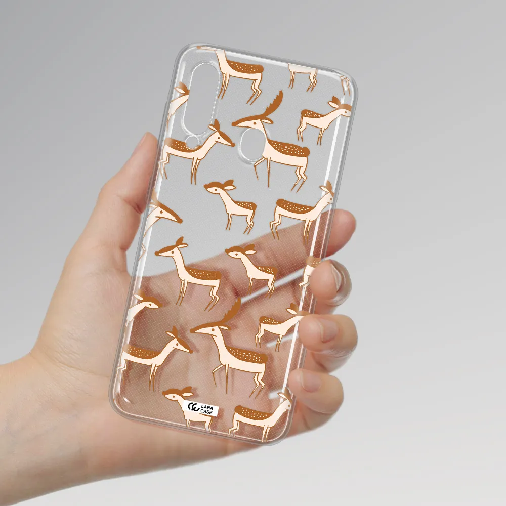 a pattern of deer and fawns Samsung A60 Clear TPU Case