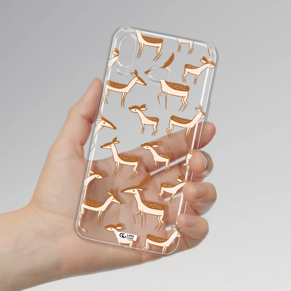 a pattern of deer and fawns Samsung A6S Clear TPU Case