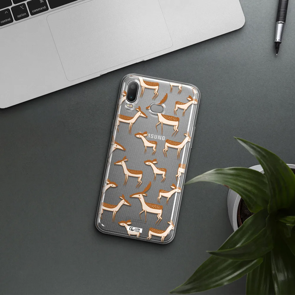 a pattern of deer and fawns Samsung A6S Clear TPU Case