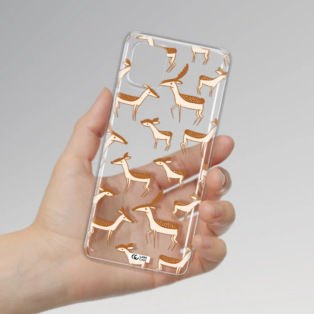 a pattern of deer and fawns Samsung A81 Clear TPU Case