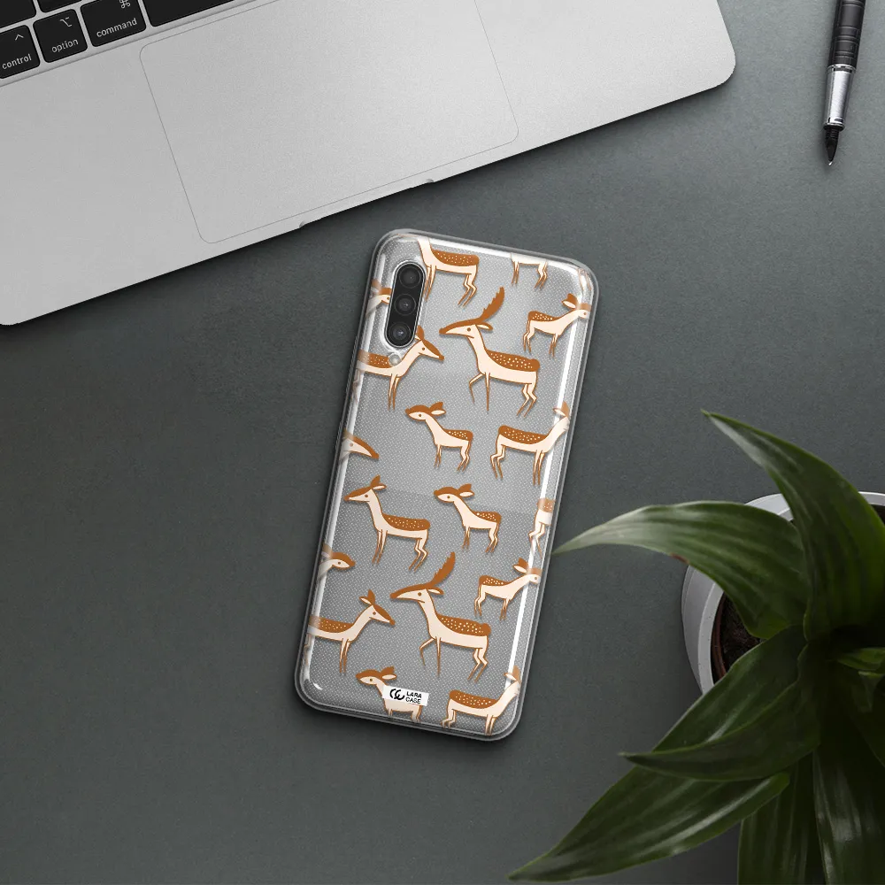 a pattern of deer and fawns Samsung A90 Clear TPU Case