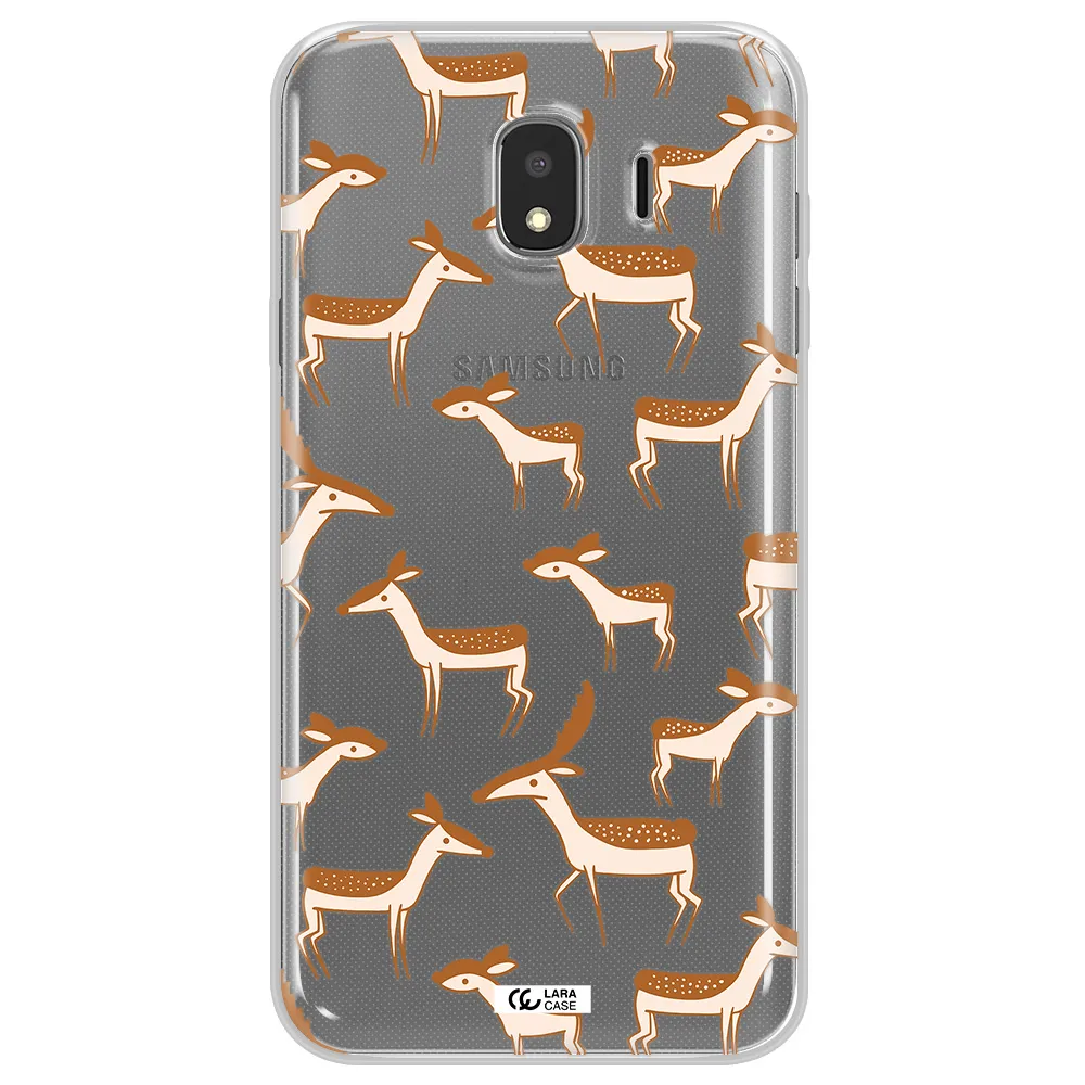a pattern of deer and fawns Samsung J4 Clear TPU Case