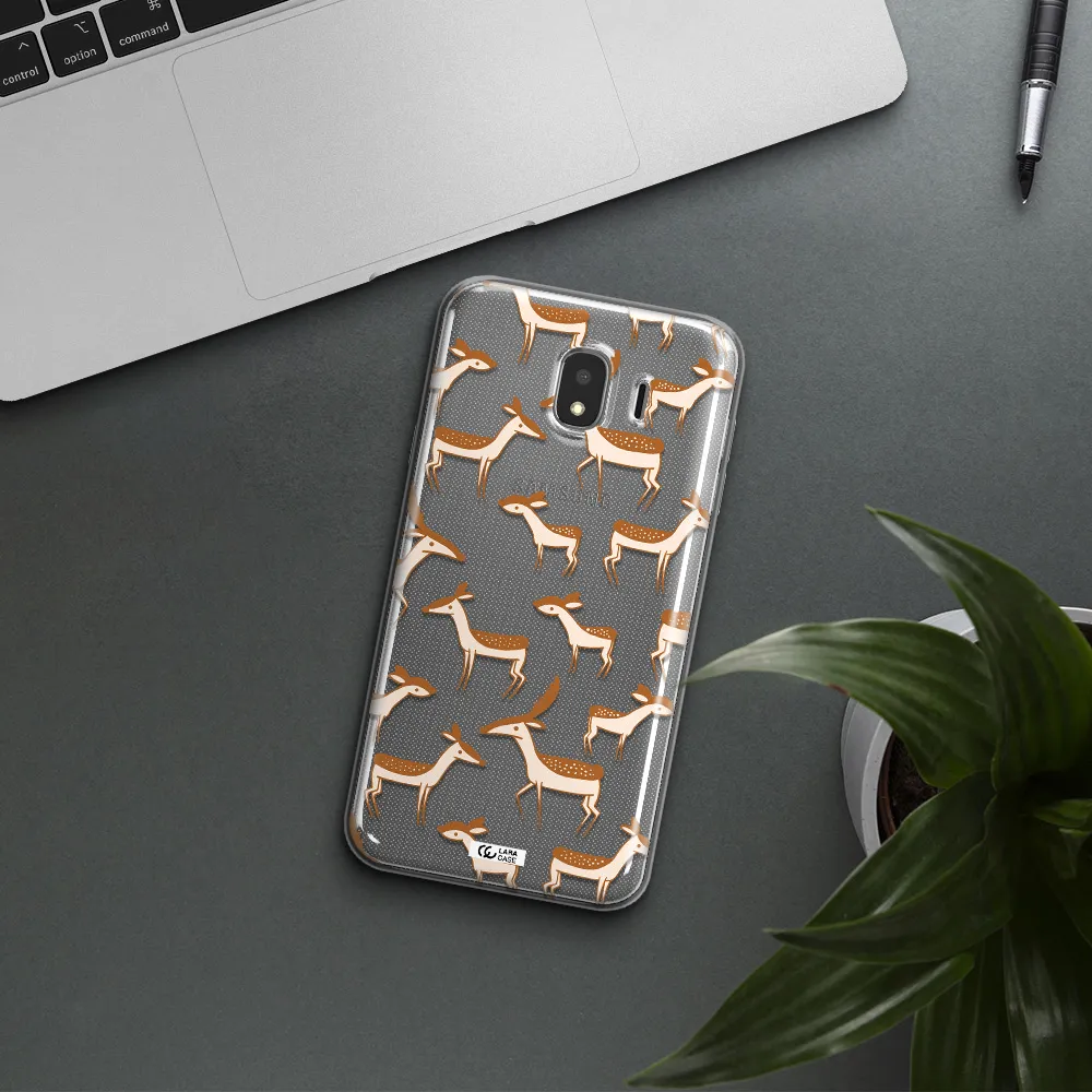 a pattern of deer and fawns Samsung J4 Clear TPU Case