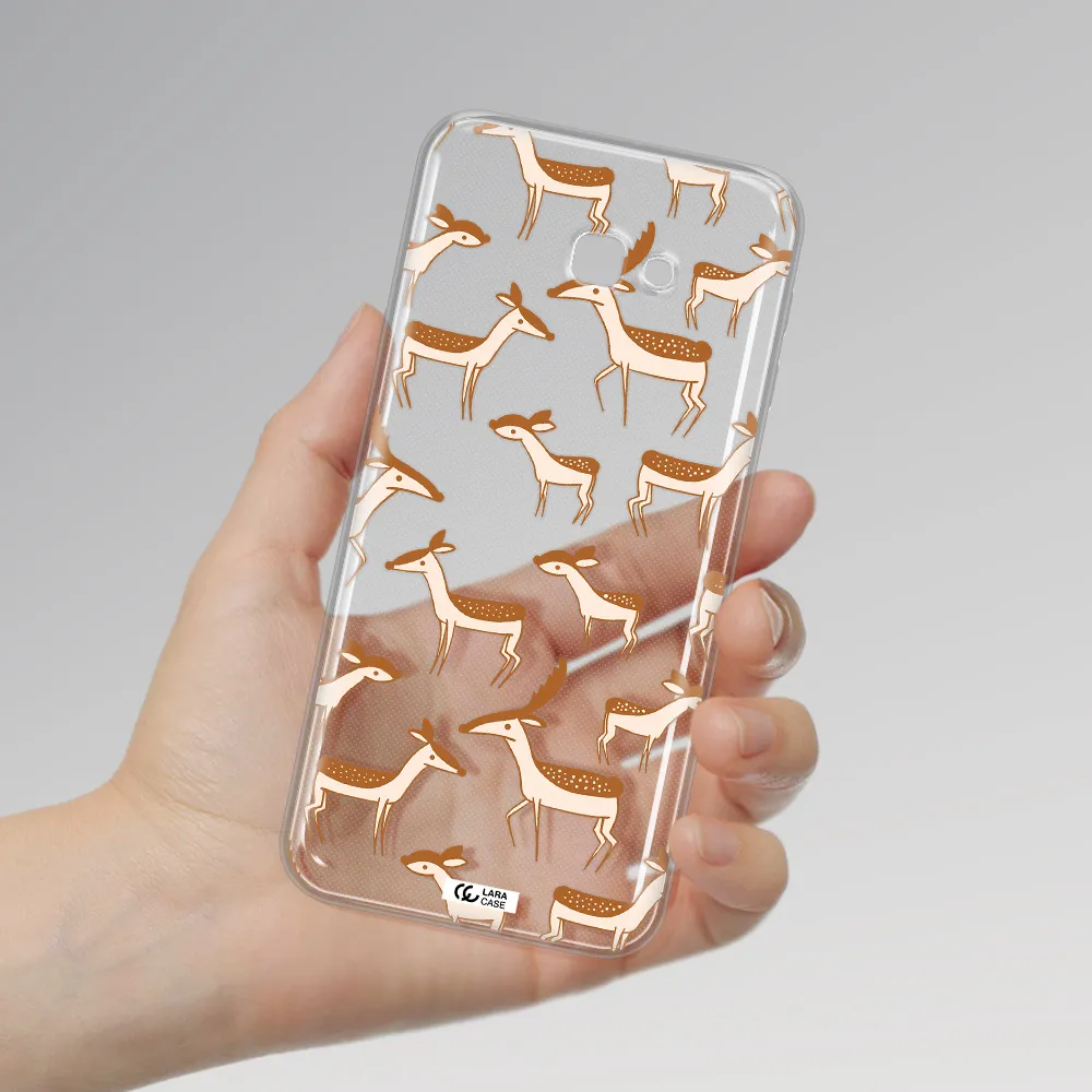 a pattern of deer and fawns Samsung J4 Plus Clear TPU Case