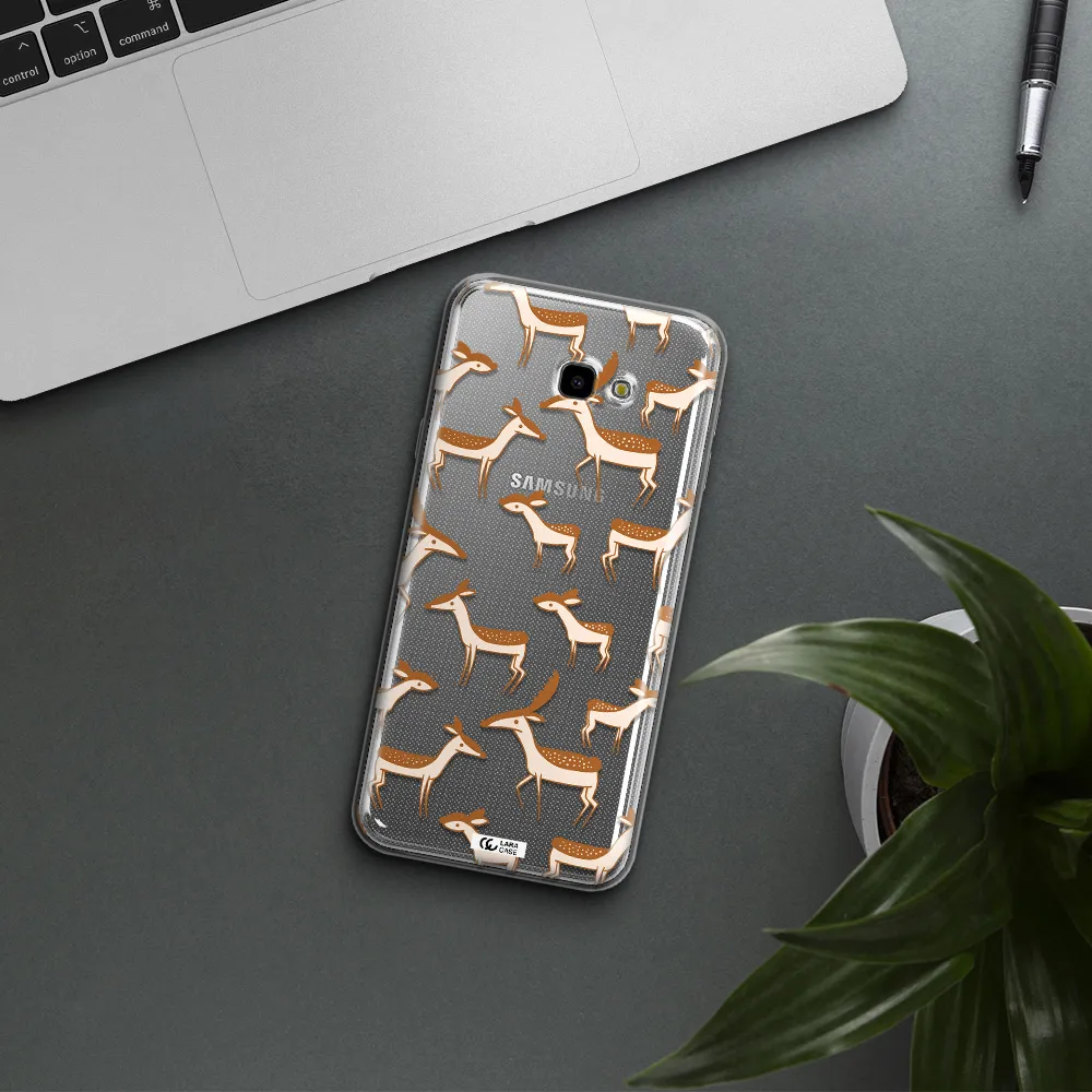 a pattern of deer and fawns Samsung J4 Plus Clear TPU Case