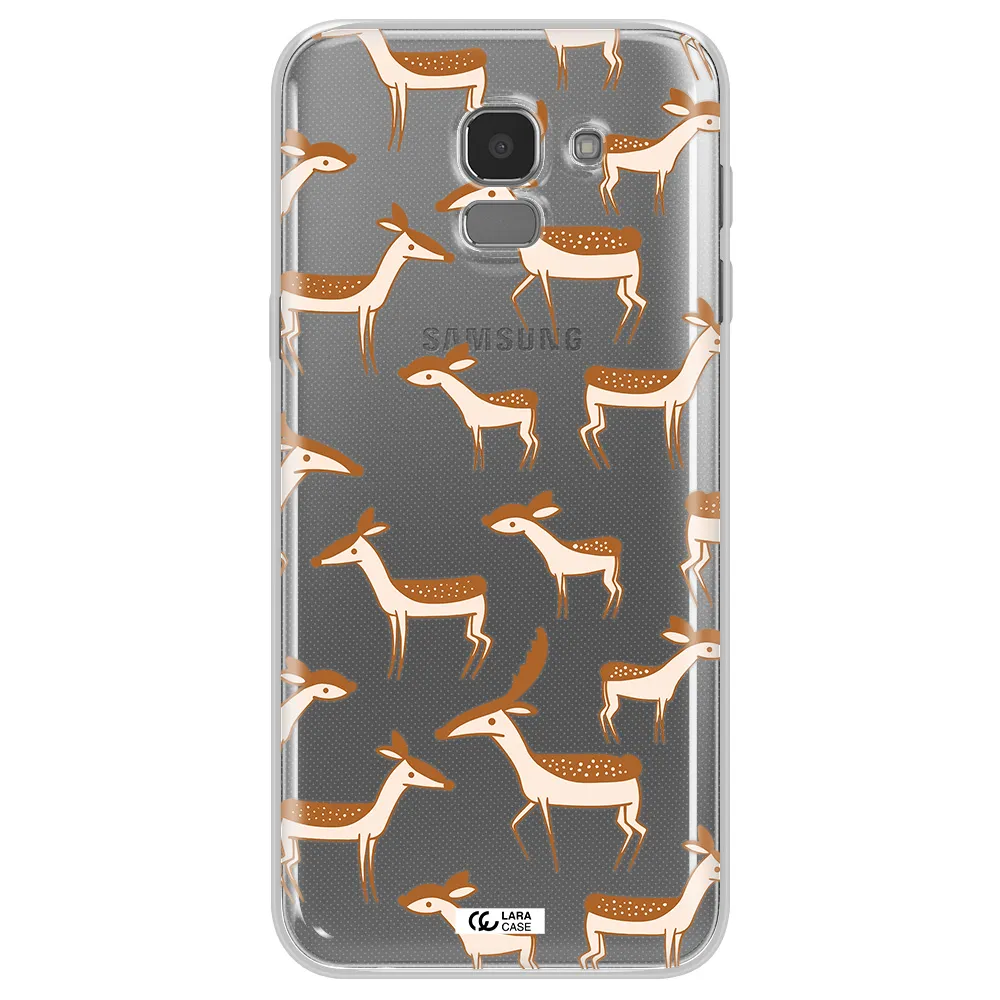 a pattern of deer and fawns Samsung J6 Clear TPU Case