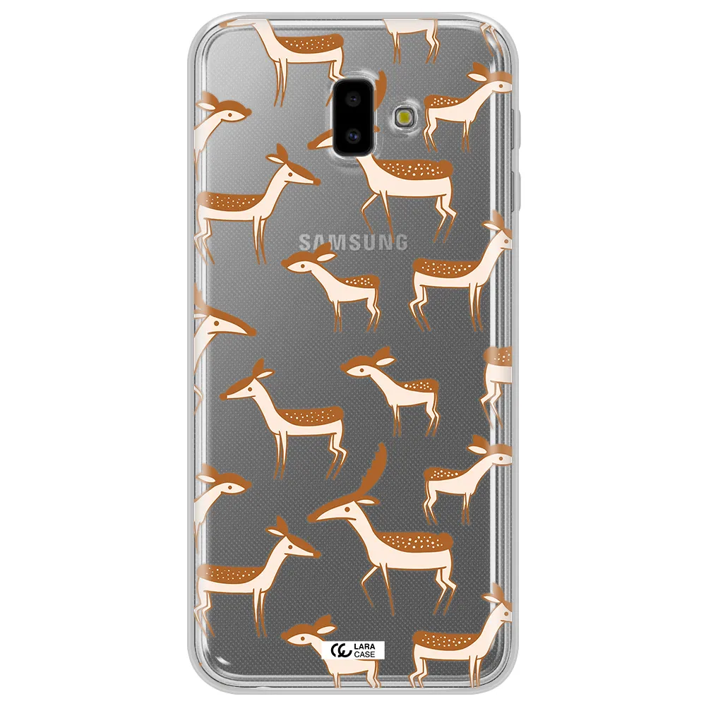 a pattern of deer and fawns Samsung J6 Plus Clear TPU Case
