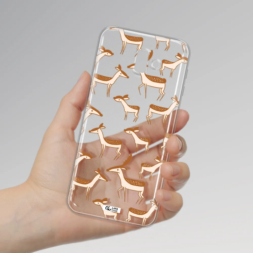 a pattern of deer and fawns Samsung J6 Plus Clear TPU Case