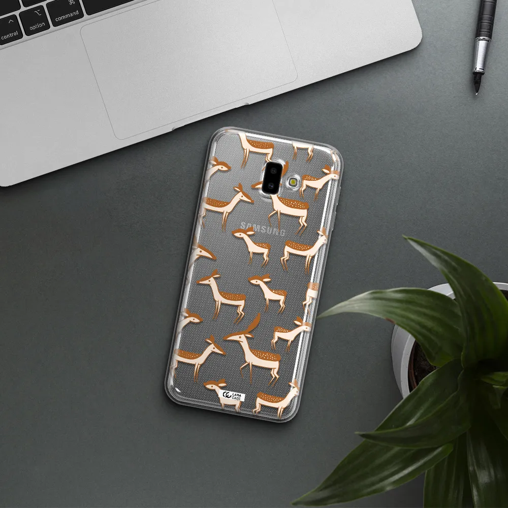 a pattern of deer and fawns Samsung J6 Plus Clear TPU Case