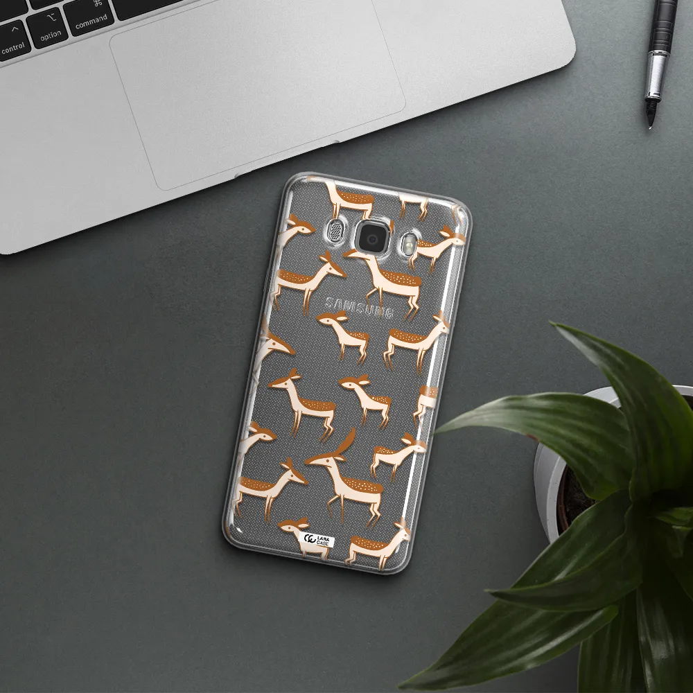 a pattern of deer and fawns Samsung J7 2016 Clear TPU Case