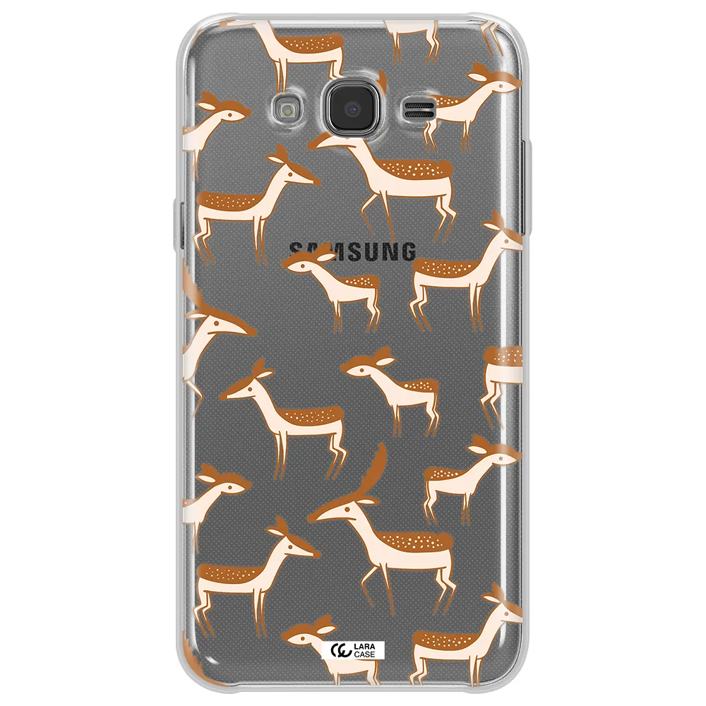 a pattern of deer and fawns Samsung J7 Clear TPU Case