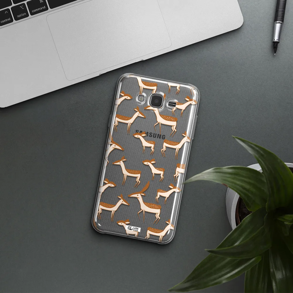 a pattern of deer and fawns Samsung J7 Clear TPU Case