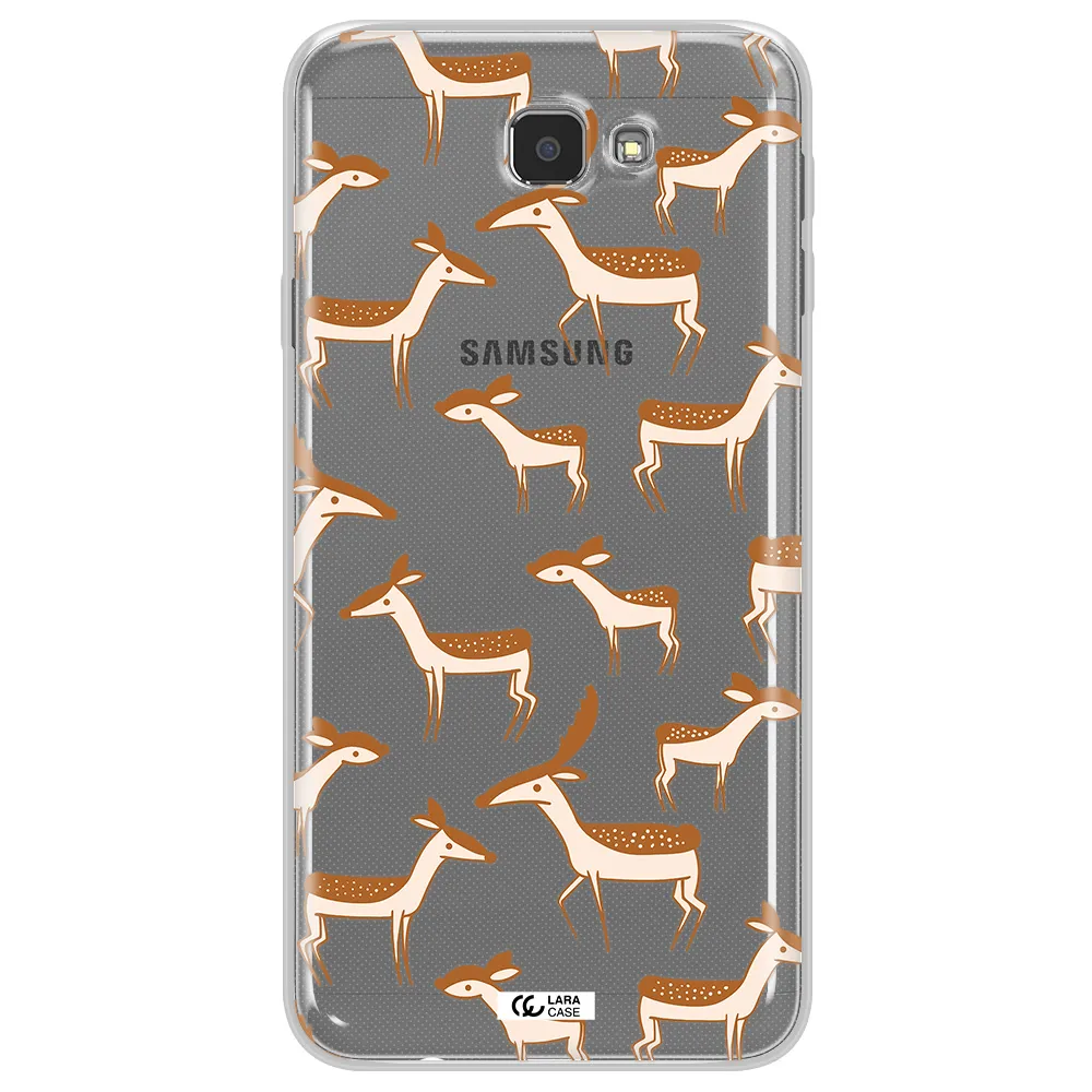 a pattern of deer and fawns Samsung J7 Prim Clear TPU Case