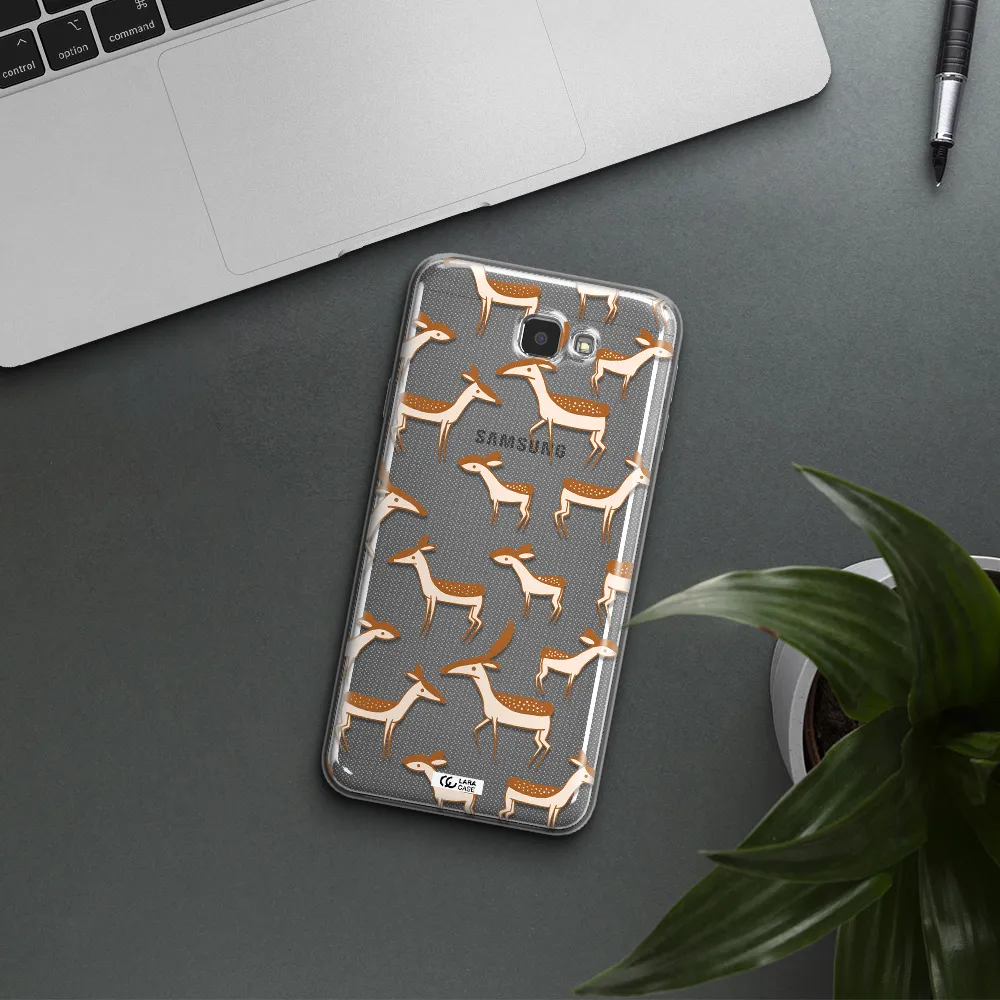 a pattern of deer and fawns Samsung J7 Prim Clear TPU Case