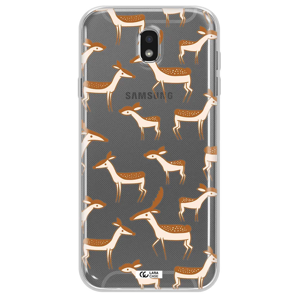 a pattern of deer and fawns Samsung J7 Pro Clear TPU Case