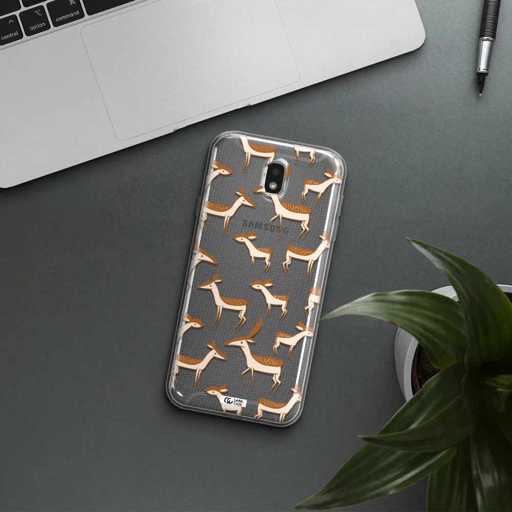 a pattern of deer and fawns Samsung J7 Pro Clear TPU Case