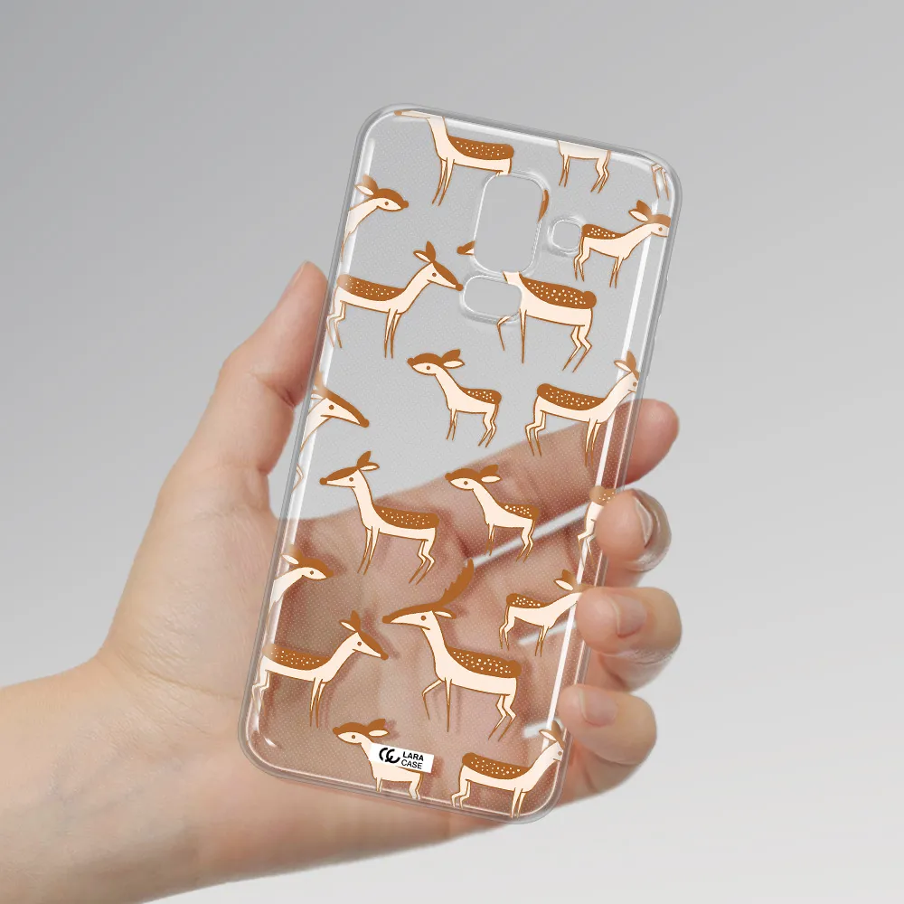 a pattern of deer and fawns Samsung J8 Clear TPU Case