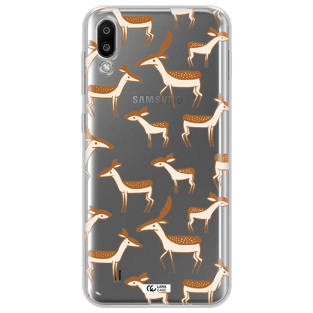 a pattern of deer and fawns Samsung M10 Clear TPU Case