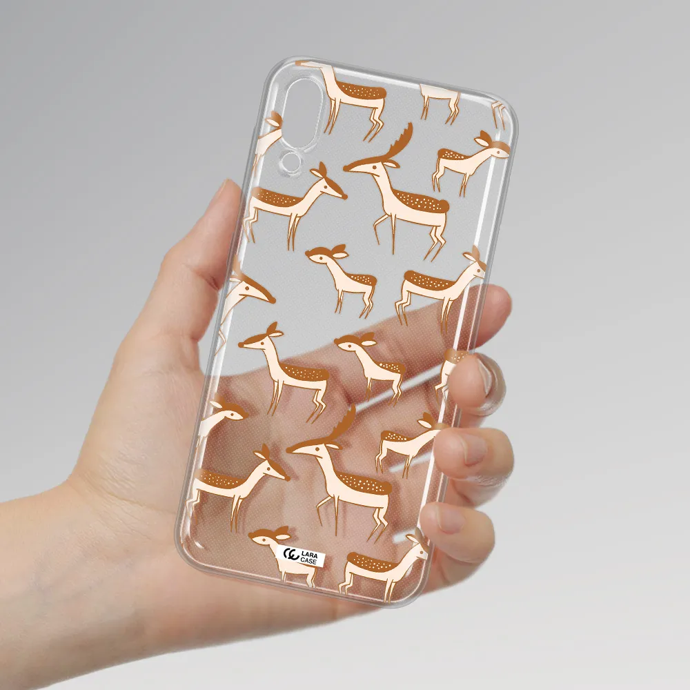 a pattern of deer and fawns Samsung M10 Clear TPU Case