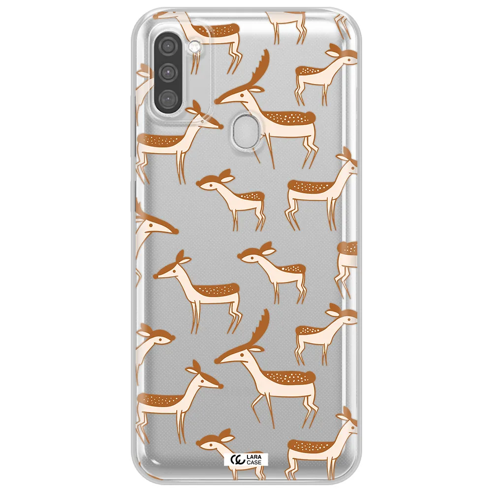 a pattern of deer and fawns Samsung M11 Clear TPU Case