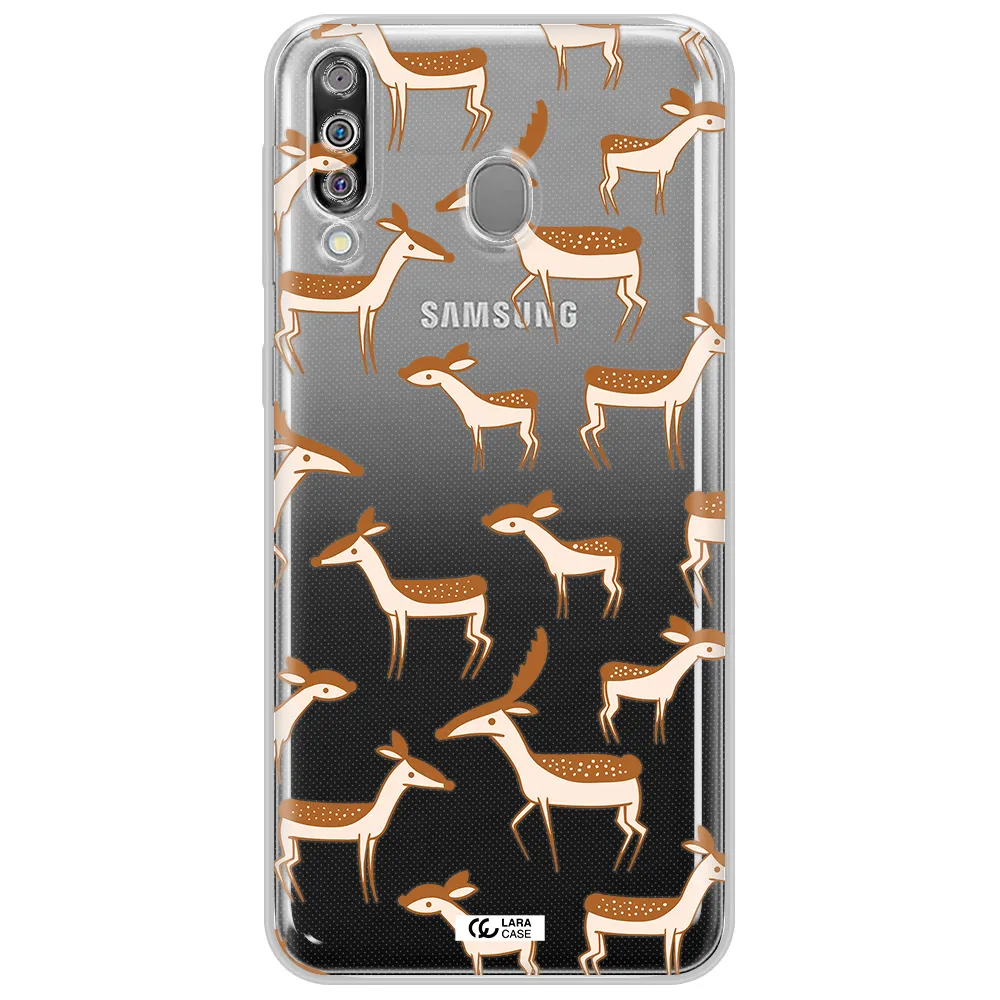 a pattern of deer and fawns Samsung M30 Clear TPU Case