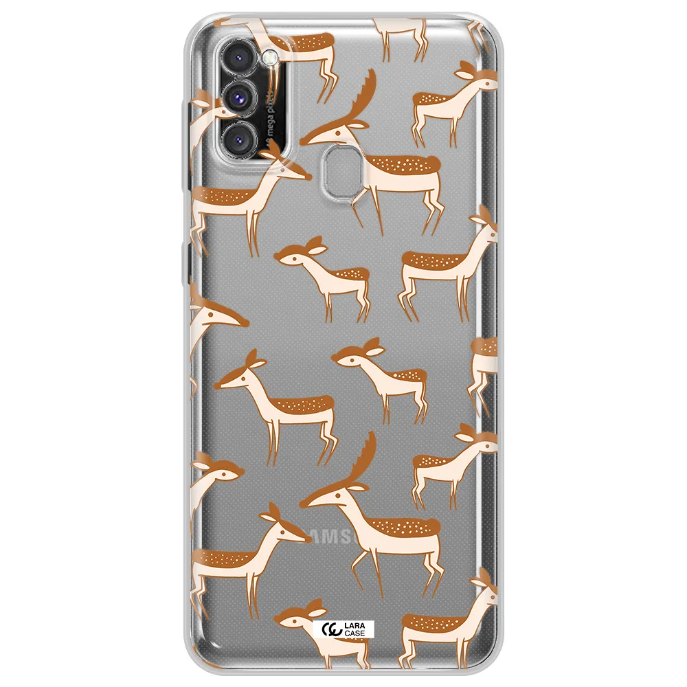 a pattern of deer and fawns Samsung M30S Clear TPU Case