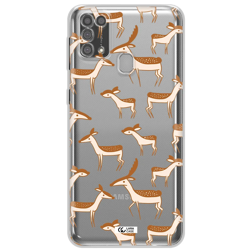 a pattern of deer and fawns Samsung M31 Clear TPU Case
