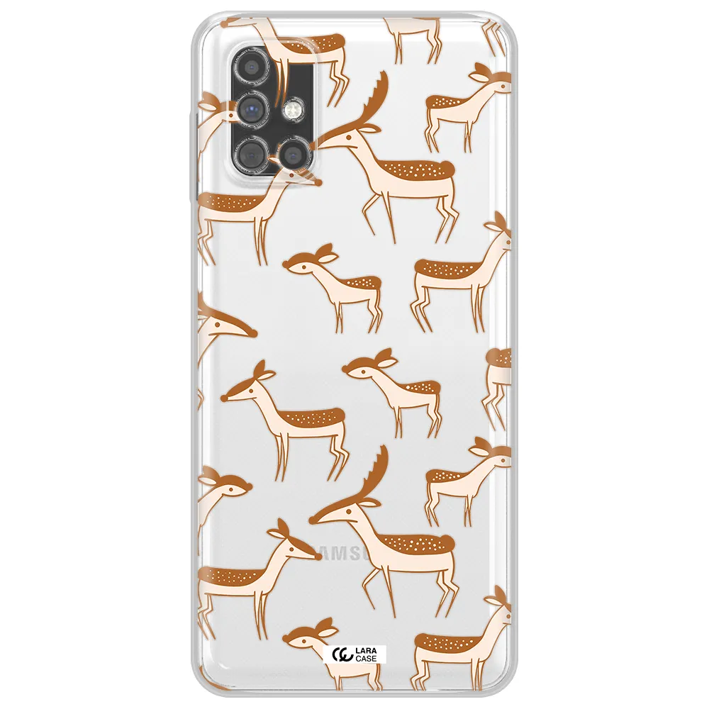 a pattern of deer and fawns Samsung M31S Clear TPU Case