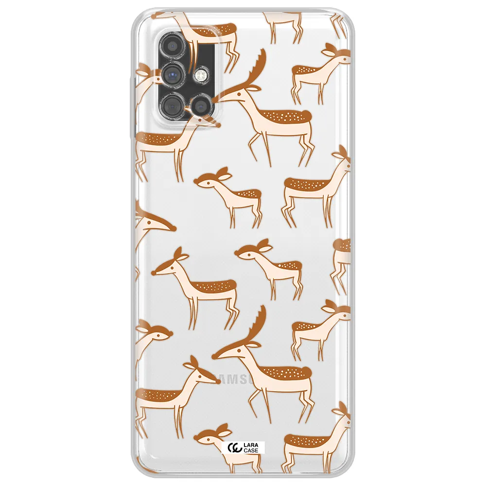 a pattern of deer and fawns Samsung M51 Clear TPU Case