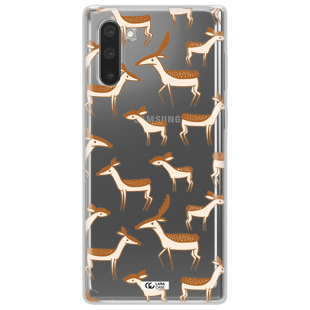 a pattern of deer and fawns Samsung Note 10 Clear TPU Case