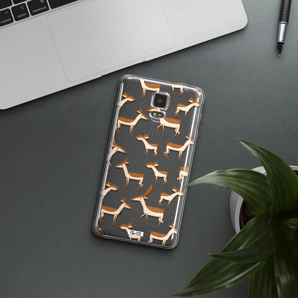 a pattern of deer and fawns Samsung Note 4 Clear TPU Case