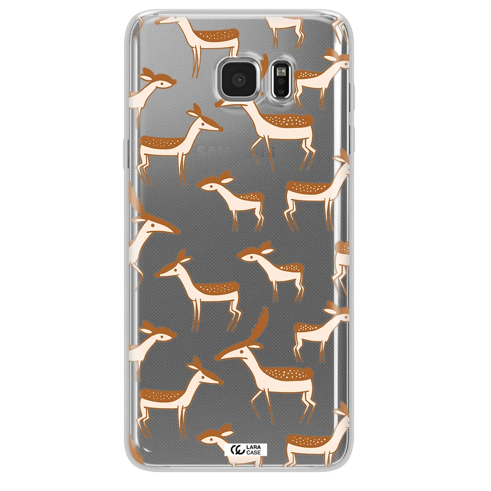 a pattern of deer and fawns Samsung Note 5 Clear TPU Case