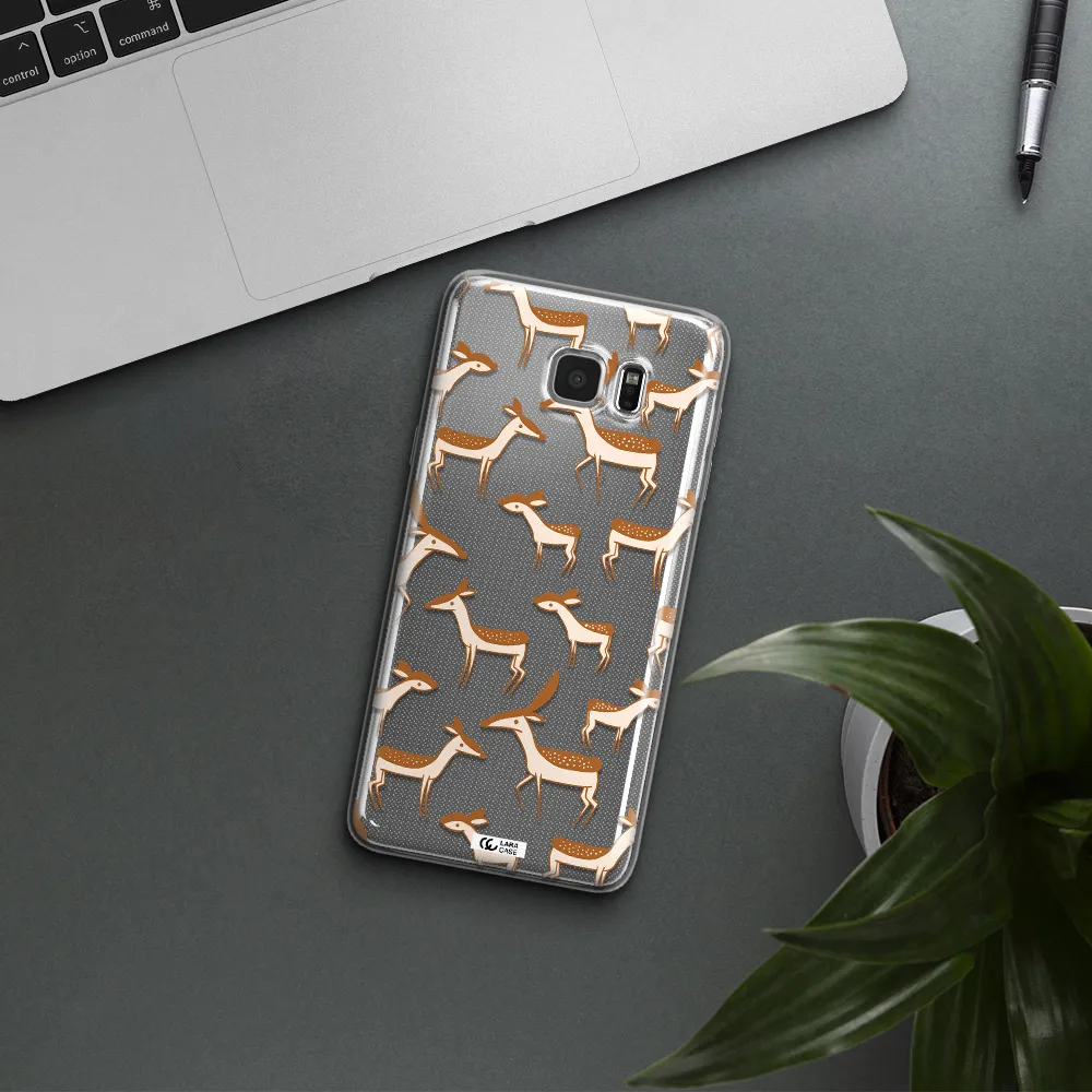 a pattern of deer and fawns Samsung Note 5 Clear TPU Case