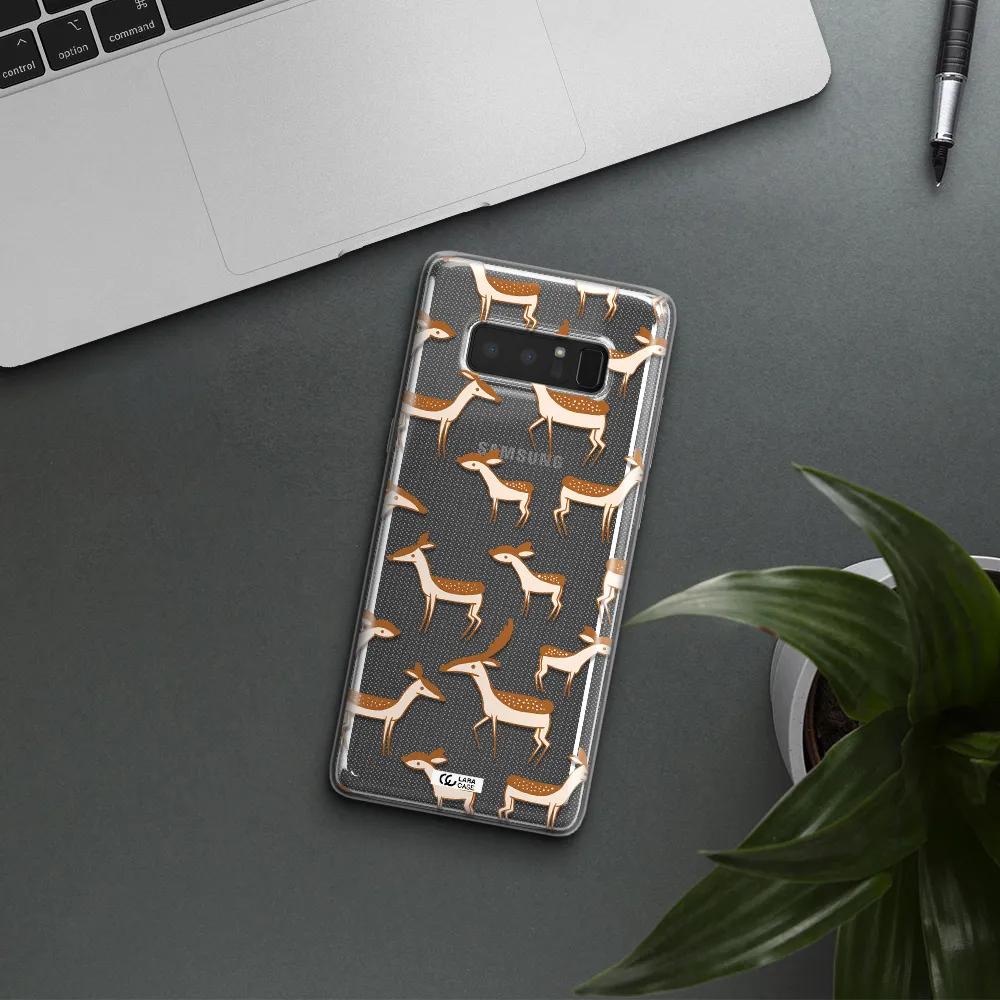 a pattern of deer and fawns Samsung Note 8 Clear TPU Case