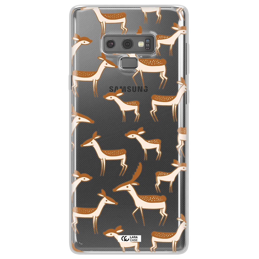 a pattern of deer and fawns Samsung Note 9 Clear TPU Case