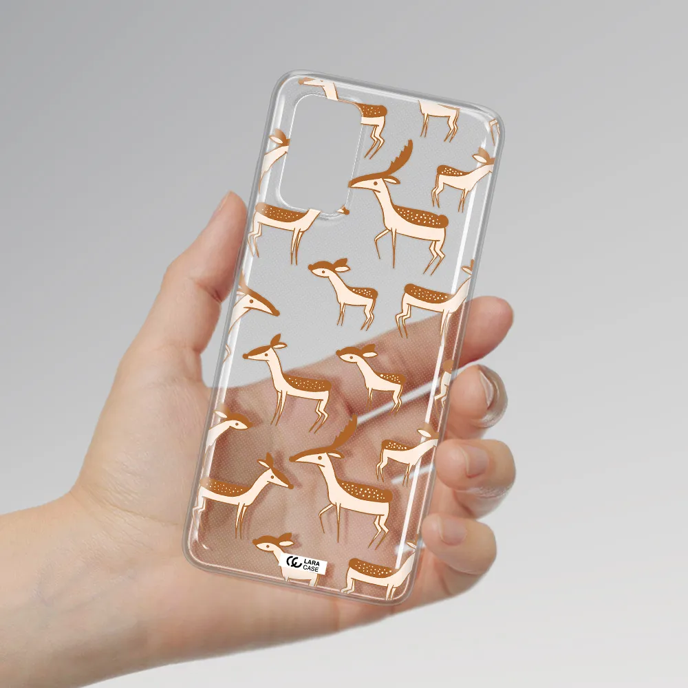 a pattern of deer and fawns Samsung S 20 Plus Clear TPU Case