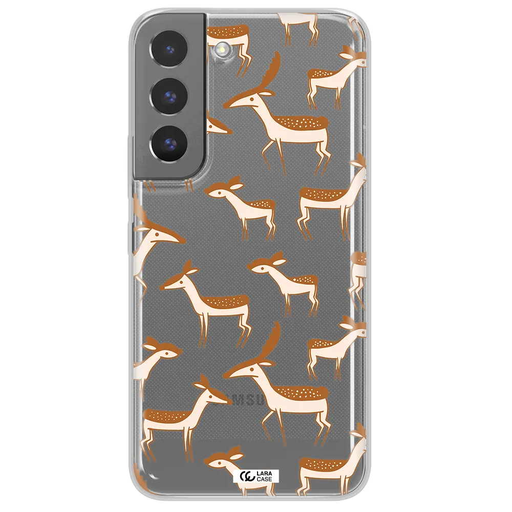 a pattern of deer and fawns Samsung S 22 Plus Clear TPU Case